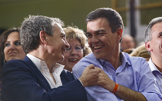 Pedro Sánchez y José Luis Rodríguez Zapatero
